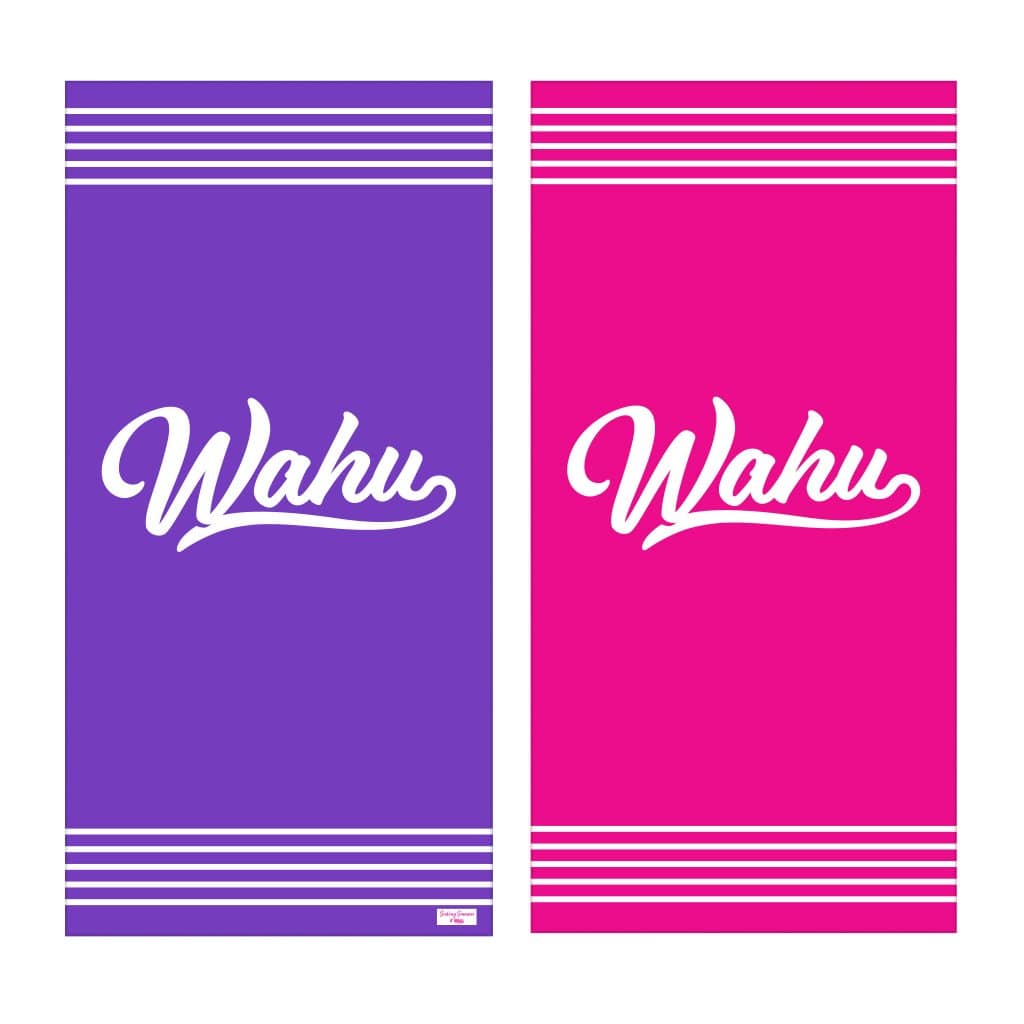 Seeking Summer x Wahu Stripes Pink & Purple Sand Free Beach Towel